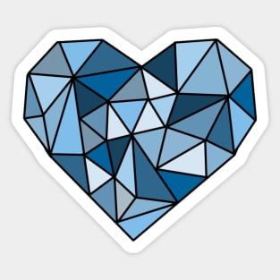 Blue Crystal Heart Sticker